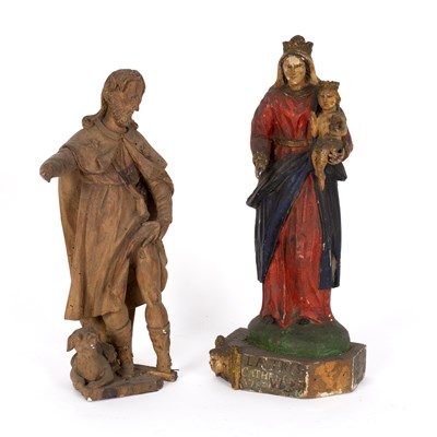 Lot 613 - A South German pine figure of St. Roch, 18th...