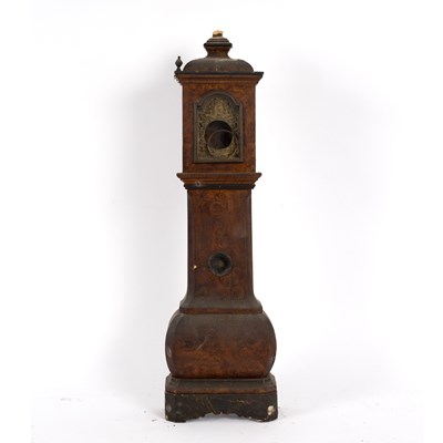 Lot 633 - A miniature walnut longcase clock, with an...