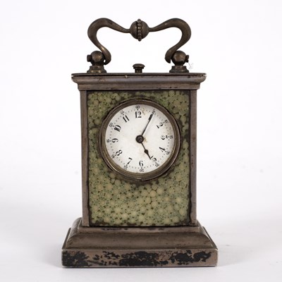 Lot 636 - A petite sonnerie dressing table clock, with...