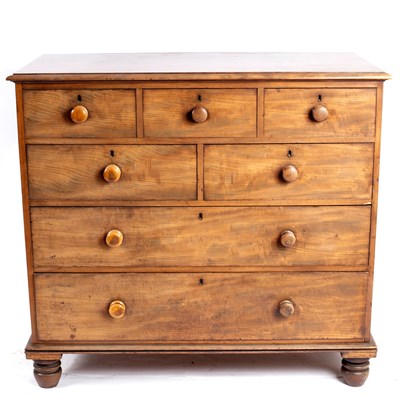 Lot 644 - A William IV mahogany chest, of five short...