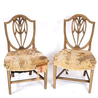 Lot 648 - A pair of George III mahogany side chairs, the...