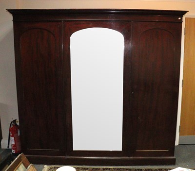 Lot 653 - A Victorian mahogany wardrobe, the moulded...