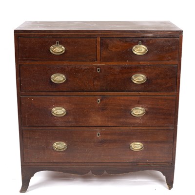 Lot 654 - A George IV mahogany chest of two short over...