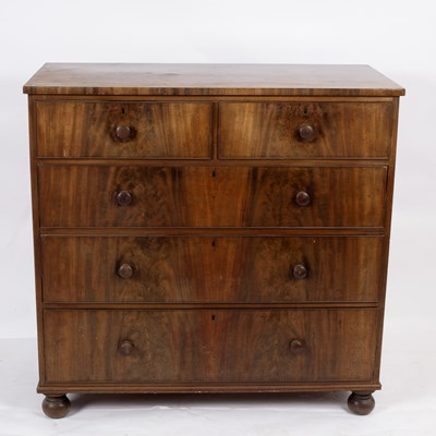 Lot 656 - A Victorian mahogany chest, circa 1840, of two...