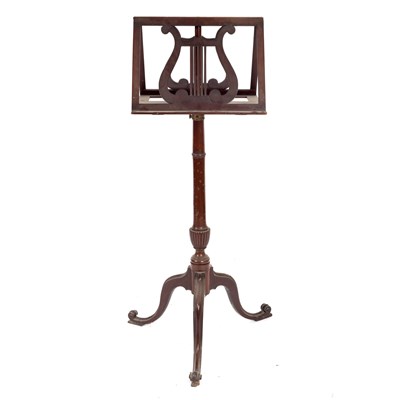 Lot 670 - A George III mahogany duet stand, the...