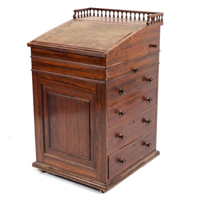 Lot 674 - A George IV rosewood Davenport desk, probably...