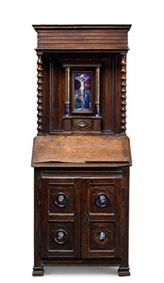 Lot 681 - An 18th Century and later walnut and oak prie...