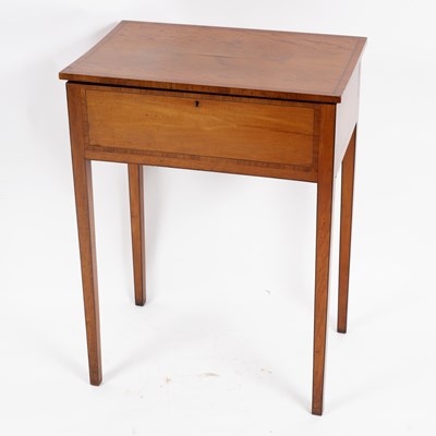 Lot 690 - A George III satinwood worktable, banded with...