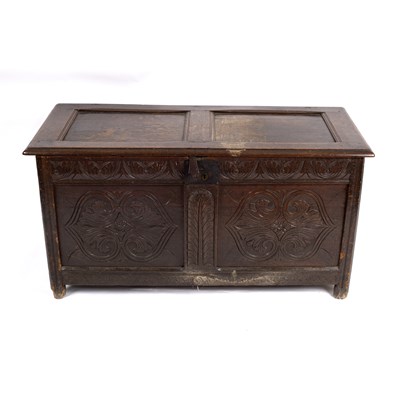 Lot 705 - A 17th Century oak chest, Gloucestershire, the...