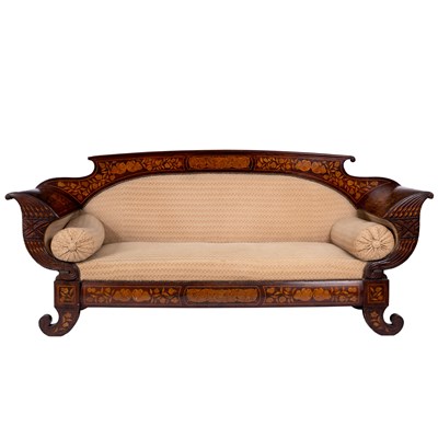 Lot 710 - A Dutch mahogany and marquetry sofa, circa...