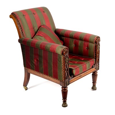 Lot 717 - A Regency rosewood armchair, in the manner of...