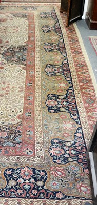 Lot 738 - An Indian carpet of Tabriz design with Ardabil...