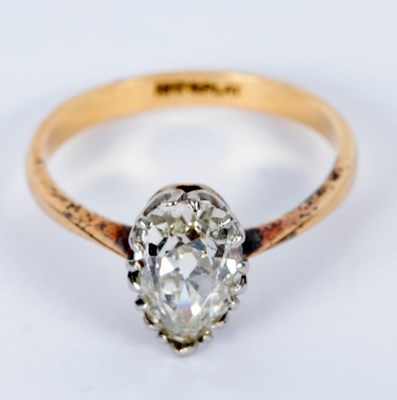 Lot 36 - A diamond ring, the single pear-shaped stone...