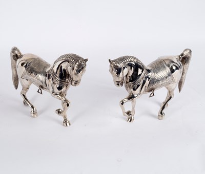 Lot 81 - A pair of plated Vienna Spanish Lipizzaner...