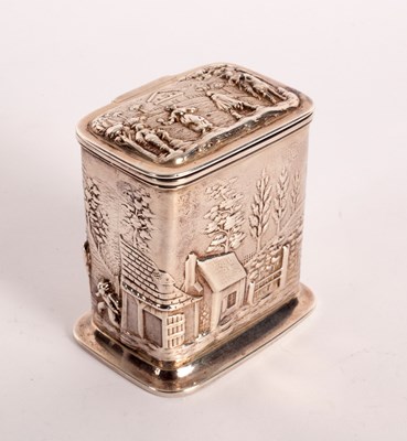 Lot 103 - A rectangular silver tea caddy, John...