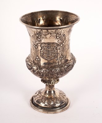 Lot 111 - A Victorian silver goblet, London 1863, with...