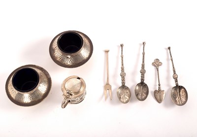 Lot 114 - A pair of Victorian silver circular salts with...