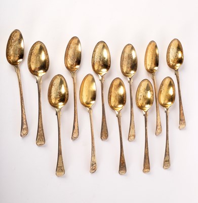 Lot 139 - A closely matched set of twelve silver gilt...