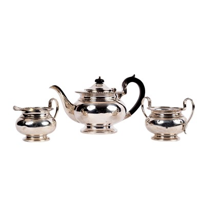 Lot 143 - A silver three-piece tea set, Mappin & Webb,...