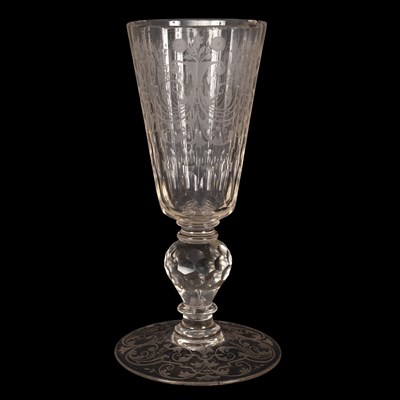 Lot 161 - An early 18th Century Bohemian glass goblet,...