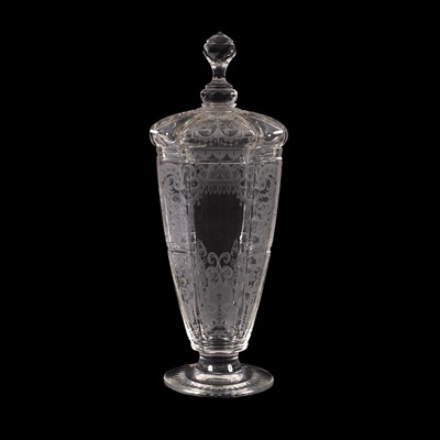 Lot 167 - A Lobmeyr glass vase and cover, circa 1870, of...