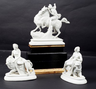 Lot 201 - A 19th Century parian equestrian group, Amazon...