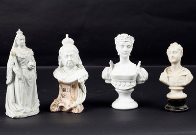 Lot 203 - A parian figure of Queen Victoria, standing,...