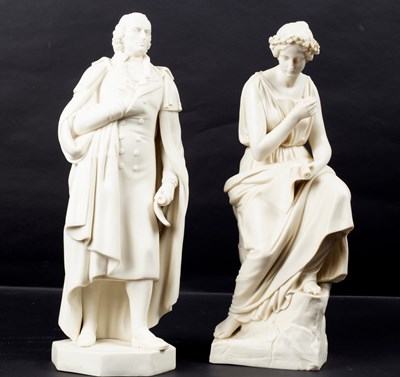 Lot 205 - A parian figure of Schiller holding a scroll...