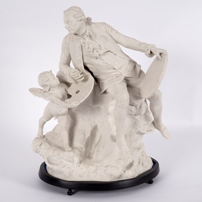 Lot 213 - A Continental bisque figure of Boucher, after...