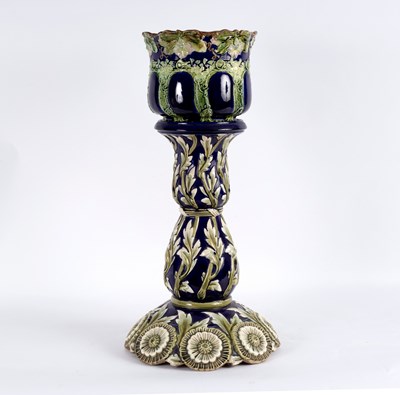 Lot 218 - An Edwardian Orchid pattern majolica...