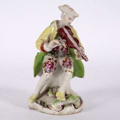 Lot 226 - A Derby dry-edge figure of a violinist, circa...