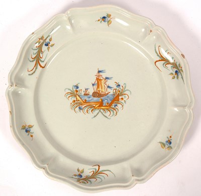 Lot 235 - A large Continental faience dish, possibly...