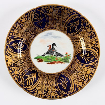 Lot 247 - A Coalport blue ground plate, circa 1800,...