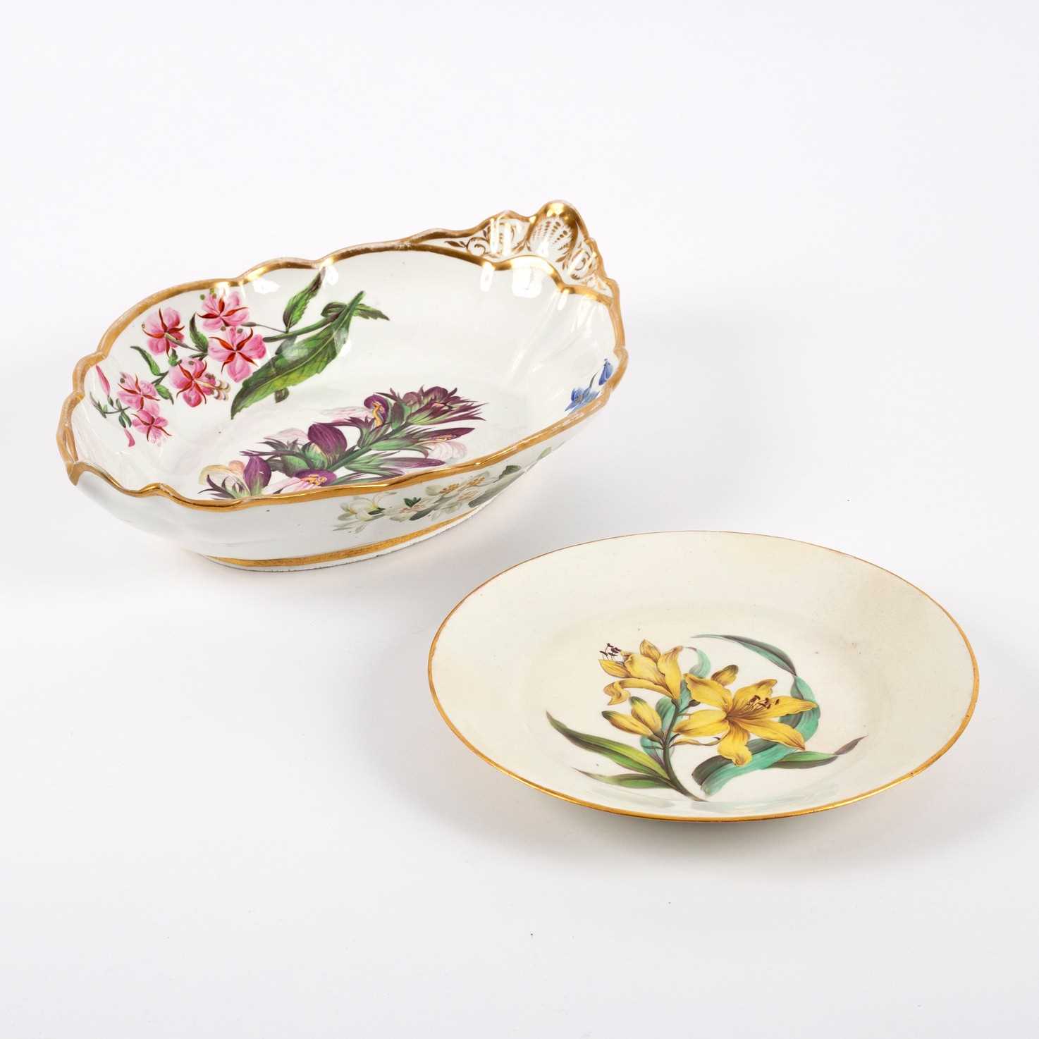 Lot 261 - A large Spode botanical lozenge-shaped dish