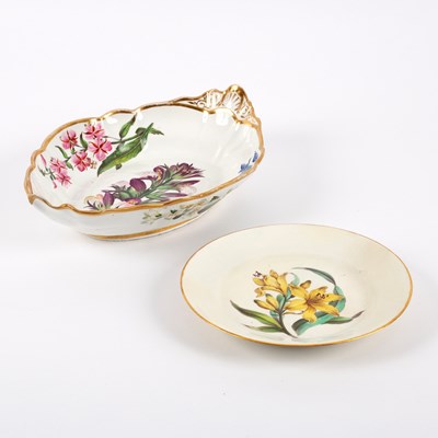 Lot 261 - A large Spode botanical lozenge-shaped dish...