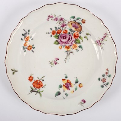 Lot 264 - A Chelsea (red anchor) plate with flower...