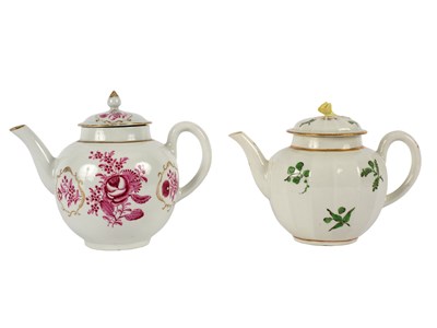 Lot 277 - Two Worcester porcelain teapots and covers,...