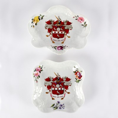 Lot 281 - Two Chamberlain's Worcester armorial dishes,...