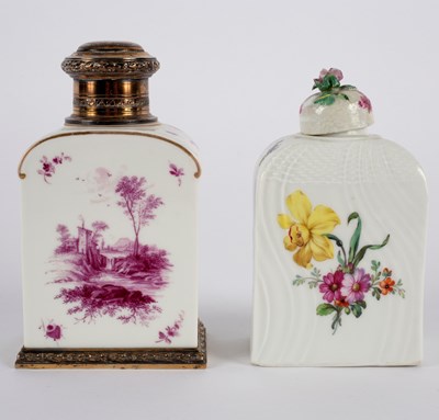 Lot 286 - Two Berlin tea caddies, circa 1760-75, blue...