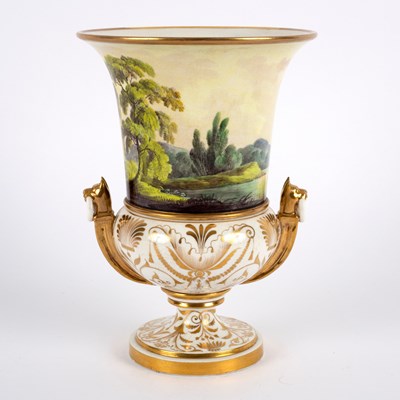 Lot 299 - A Coalport two-handled topographical vase,...