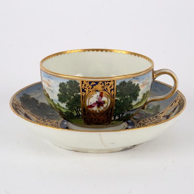 Lot 321 - A Worcester teacup and saucer, circa 1765,...