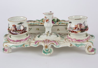 Lot 341 - A Derby desk set, circa 1770, patch marks,...