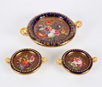 Lot 350 - Three Spode two-handled shallow footed dishes...