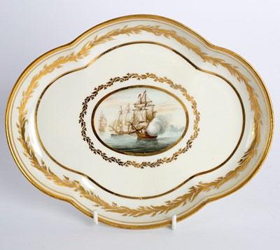 Lot 361 - A Derby lobed oval dish, circa 1800, painted...