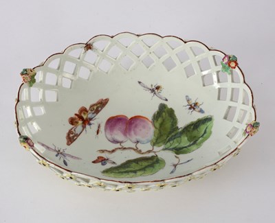 Lot 366 - A Derby oval pierced basket, circa 1760,...