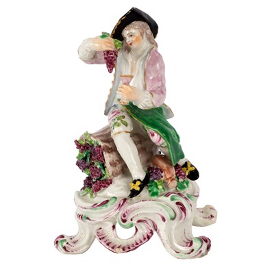 Lot 368 - A Bow figure of a vintner, circa 1760, 18cm high