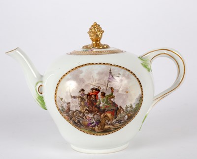 Lot 369 - A Meissen (Marcolini) ogee teapot, painted...