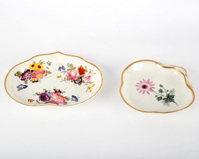 Lot 380 - A Derby shell-shaped botanical dish with...