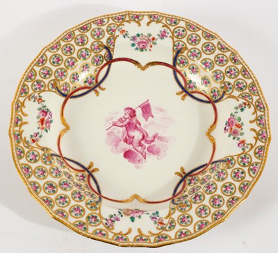 Lot 388 - A Derby soup plate, circa 1785, painted with...