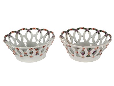 Lot 400 - Two Worcester circular baskets, circa 1760,...